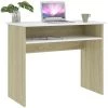 LES TENDANCES Bureau Blanc Et Chêne Sonoma 90x50x74 Cm 2 LES TENDANCES Bureau Blanc Et Chêne Sonoma 90x50x74 Cm -France Bureau Soldes 2022 66882220 1