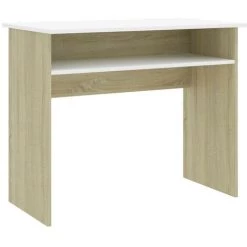 LES TENDANCES Bureau Blanc Et Chêne Sonoma 90x50x74 Cm -France Bureau Soldes 2022 66882220 3