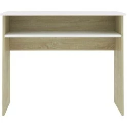 LES TENDANCES Bureau Blanc Et Chêne Sonoma 90x50x74 Cm -France Bureau Soldes 2022 66882220 4