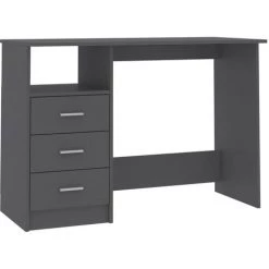 LES TENDANCES Bureau Avec Tiroirs Gris 110x50x76 Cm