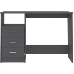 LES TENDANCES Bureau Avec Tiroirs Gris 110x50x76 Cm -France Bureau Soldes 2022 66882258 4