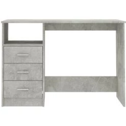 LES TENDANCES Bureau Avec Tiroirs Gris Béton 110x50x76 Cm -France Bureau Soldes 2022 66882279 4
