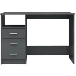 LES TENDANCES Bureau Avec Tiroirs Gris Brillant 110x50x76 Cm 10 LES TENDANCES Bureau Avec Tiroirs Gris Brillant 110x50x76 Cm -France Bureau Soldes 2022 66882578 4