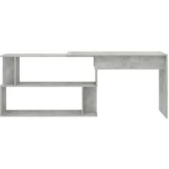 LES TENDANCES Bureau D'angle Gris Béton 200x50x76 Cm -France Bureau Soldes 2022 66882584 5