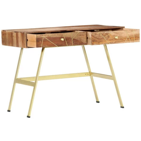 LES TENDANCES Bureau Avec Tiroirs 100x55x75 Cm Bois Solide 5 LES TENDANCES Bureau Avec Tiroirs 100x55x75 Cm Bois Solide – Image 3