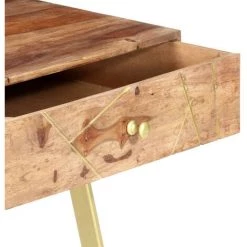 LES TENDANCES Bureau Avec Tiroirs 100x55x75 Cm Bois Solide 11 LES TENDANCES Bureau Avec Tiroirs 100x55x75 Cm Bois Solide -France Bureau Soldes 2022 66883642 5