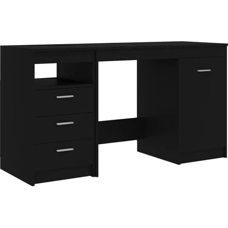 LES TENDANCES Bureau Noir 140x50x76 Cm 3 LES TENDANCES Bureau Noir 140x50x76 Cm