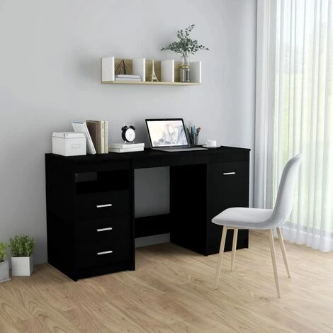 LES TENDANCES Bureau Noir 140x50x76 Cm 4 LES TENDANCES Bureau Noir 140x50x76 Cm – Image 2