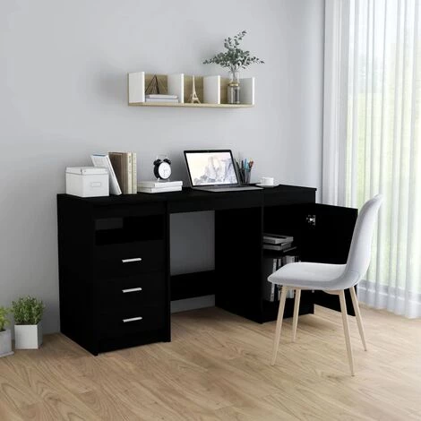 LES TENDANCES Bureau Noir 140x50x76 Cm 5 LES TENDANCES Bureau Noir 140x50x76 Cm – Image 3
