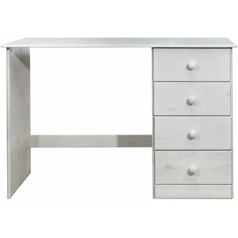 LES TENDANCES Bureau Avec 4 Tiroirs 110x50x74 Cm Bois De Pin Massif 5 LES TENDANCES Bureau Avec 4 Tiroirs 110x50x74 Cm Bois De Pin Massif – Image 3