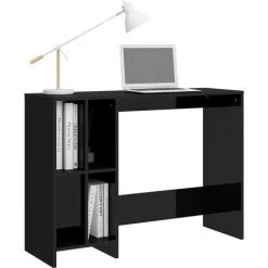 LES TENDANCES Bureau D'ordinateur Portable Noir Brillant 102,5x35x75 Cm -France Bureau Soldes 2022 66895118 3