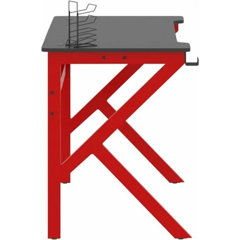 LES TENDANCES Bureau De Jeu Et Pieds En Forme De K Noir Et Rouge 110x60x75 Cm 6 LES TENDANCES Bureau De Jeu Et Pieds En Forme De K Noir Et Rouge 110x60x75 Cm – Image 4