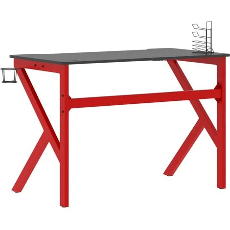 LES TENDANCES Bureau De Jeu Et Pieds En Forme De K Noir Et Rouge 110x60x75 Cm 7 LES TENDANCES Bureau De Jeu Et Pieds En Forme De K Noir Et Rouge 110x60x75 Cm – Image 5