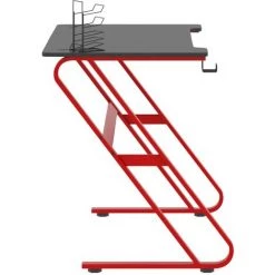 LES TENDANCES Bureau De Jeu Et Pieds En Forme De ZZ Noir Et Rouge 110x60x75cm -France Bureau Soldes 2022 66896861 4