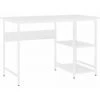LES TENDANCES Bureau D'ordinateur Blanc 105x55x72 Cm MDF Et Métal