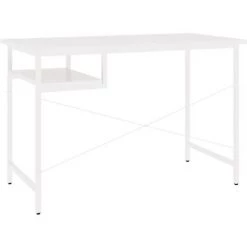 LES TENDANCES Bureau D'ordinateur Blanc 105x55x72 Cm MDF Et Métal -France Bureau Soldes 2022 66897556 5