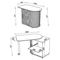LES TENDANCES Bureau Avec Plateau Pivotant Et Rangement Blanc Kool 105 Cm -France Bureau Soldes 2022 66900490 5