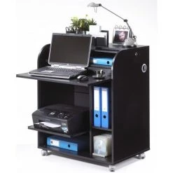 LES TENDANCES Bureau Informatique à Rideau Noir Must 80 Cm