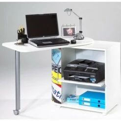LES TENDANCES Bureau Avec Plateau Pivotant Et Rangement Blanc Imprimé Top Secret Kool 105 Cm -France Bureau Soldes 2022 66900681 3