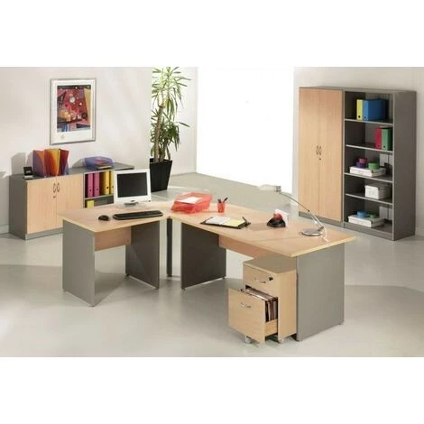 LES TENDANCES Bureau Hêtre Naturel Et Gris Winch 160 Cm 4 LES TENDANCES Bureau Hêtre Naturel Et Gris Winch 160 Cm – Image 2