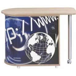 LES TENDANCES Bureau Avec Plateau Pivotant Et Rangement Bois Clair Imprimé Http Kool 105 Cm
