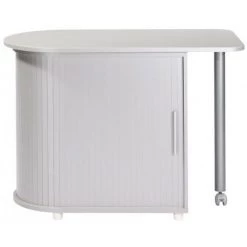 LES TENDANCES Bureau Avec Plateau Pivotant Et Rangement Gris Kool 105 Cm