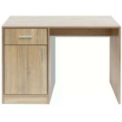 LES TENDANCES Bureau 1 Tiroir 1 Placard Bois Chêne Clair Vanirel -France Bureau Soldes 2022 66900939 3