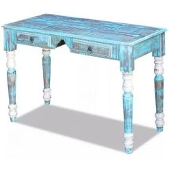 LES TENDANCES Bureau 2 Tiroirs Bois Massif Recyclé Moust -France Bureau Soldes 2022 66901152 3