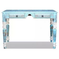 LES TENDANCES Bureau 2 Tiroirs Bois Massif Recyclé Moust -France Bureau Soldes 2022 66901152 4