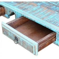 LES TENDANCES Bureau 2 Tiroirs Bois Massif Recyclé Moust -France Bureau Soldes 2022 66901152 5