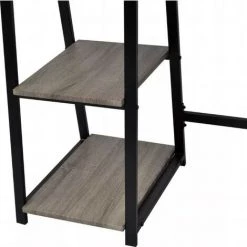 LES TENDANCES Bureau 2 étagères Bois Gris Et Métal Noir Stracco -France Bureau Soldes 2022 66901424 4