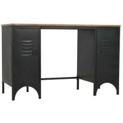 LES TENDANCES Bureau 2 Portes Pin Massif Clair Et Métal Noir Kako 9 LES TENDANCES Bureau 2 Portes Pin Massif Clair Et Métal Noir Kako -France Bureau Soldes 2022 66901588 3