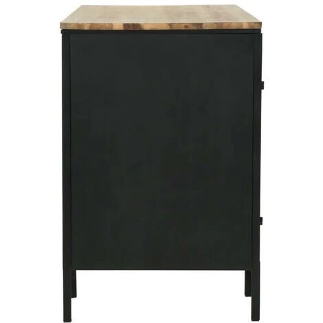 LES TENDANCES Bureau 2 Portes Pin Massif Clair Et Métal Noir Kako 7 LES TENDANCES Bureau 2 Portes Pin Massif Clair Et Métal Noir Kako – Image 5