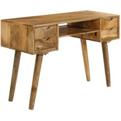 LES TENDANCES Bureau 4 Tiroirs Manguier Massif Clair Walker -France Bureau Soldes 2022 66901596 4