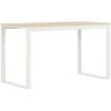 LES TENDANCES Bureau D'ordinateur Bois Clair Et Métal Blanc Simply
