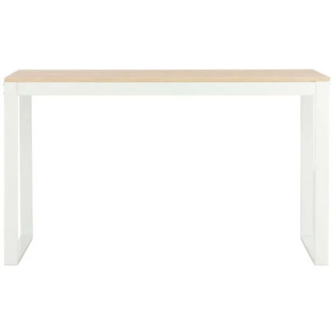 LES TENDANCES Bureau D'ordinateur Bois Clair Et Métal Blanc Simply 5 LES TENDANCES Bureau D'ordinateur Bois Clair Et Métal Blanc Simply – Image 3