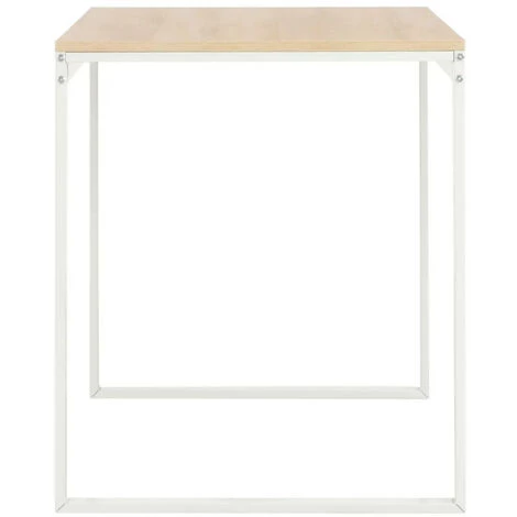 LES TENDANCES Bureau D'ordinateur Bois Clair Et Métal Blanc Simply 6 LES TENDANCES Bureau D'ordinateur Bois Clair Et Métal Blanc Simply – Image 4