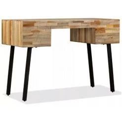 LES TENDANCES Bureau 4 Tiroirs Teck Massif Recyclé Et Pieds Métal Noir Voust 10 LES TENDANCES Bureau 4 Tiroirs Teck Massif Recyclé Et Pieds Métal Noir Voust -France Bureau Soldes 2022 66901812 4