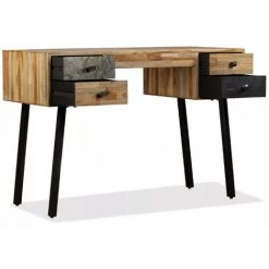 LES TENDANCES Bureau 4 Tiroirs Teck Massif Recyclé Et Pieds Métal Noir Voust 11 LES TENDANCES Bureau 4 Tiroirs Teck Massif Recyclé Et Pieds Métal Noir Voust -France Bureau Soldes 2022 66901812 5