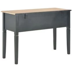 LES TENDANCES Bureau 5 Tiroirs Bois Clair Et Pin Massif Noir Dean -France Bureau Soldes 2022 66901816 4