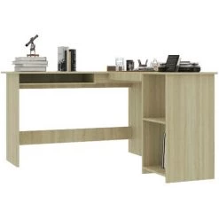 LES TENDANCES Bureau D'angle 1 Tiroir 2 étagères Chêne Sonoma Jayden -France Bureau Soldes 2022 66902059 3