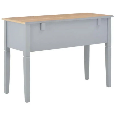 LES TENDANCES Bureau 5 Tiroirs Bois Clair Et Pin Massif Gris Dean 6 LES TENDANCES Bureau 5 Tiroirs Bois Clair Et Pin Massif Gris Dean – Image 4
