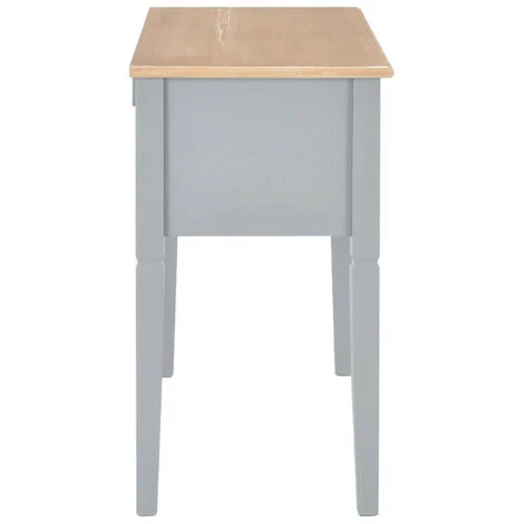 LES TENDANCES Bureau 5 Tiroirs Bois Clair Et Pin Massif Gris Dean 7 LES TENDANCES Bureau 5 Tiroirs Bois Clair Et Pin Massif Gris Dean – Image 5