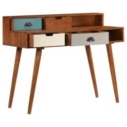 LES TENDANCES Bureau 4 Tiroirs Acacia Massif Foncé Séo -France Bureau Soldes 2022 66902115 4