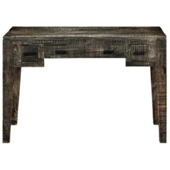 LES TENDANCES Bureau 3 Tiroirs Manguier Massif Noir Pinkie -France Bureau Soldes 2022 66902188 2