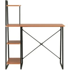 LES TENDANCES Bureau 4 étagères Bois Marron Et Métal Noir Rohan -France Bureau Soldes 2022 66902227 2