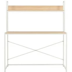 LES TENDANCES Bureau 2 étagères Chêne Clair Et Métal Blanc Garein 9 LES TENDANCES Bureau 2 étagères Chêne Clair Et Métal Blanc Garein -France Bureau Soldes 2022 66902419 3