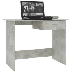 LES TENDANCES Bureau 1 Tiroir Bois Gris Béton Athena 9 LES TENDANCES Bureau 1 Tiroir Bois Gris Béton Athena -France Bureau Soldes 2022 66902475 3