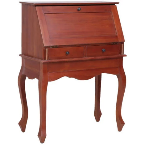 LES TENDANCES Bureau 9 Tiroirs Acajou Massif Foncé Maldone 4 LES TENDANCES Bureau 9 Tiroirs Acajou Massif Foncé Maldone – Image 2