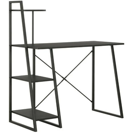 LES TENDANCES Bureau 4 étagères Bois Et Métal Noir Rohan 3 LES TENDANCES Bureau 4 étagères Bois Et Métal Noir Rohan